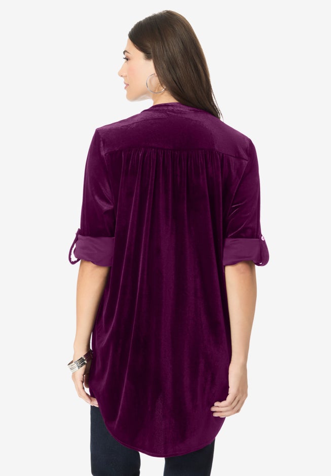 Pintuck Velour Tunic image number null