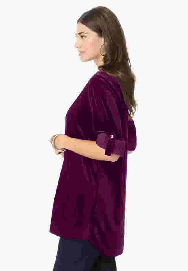 Pintuck Velour Tunic image number 2