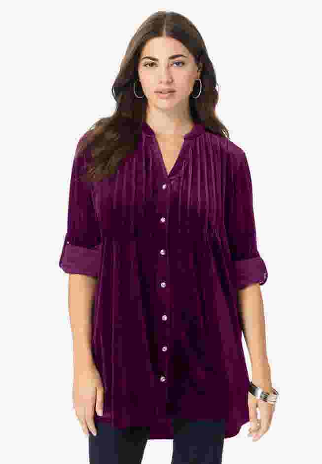 Pintuck Velour Tunic image number 0