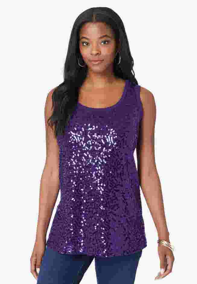 Sequin-Panelled Tank & Cardigan Set image number 3