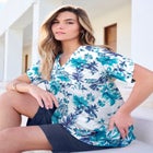 Plus Size Slub V-Neck Boyfriend Tunic Top image number null