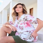 Plus Size Slub V-Neck Boyfriend Tunic Top image number null
