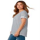Plus Size Slub V-Neck Boyfriend Tunic Top image number null
