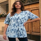 Plus Size Slub V-Neck Boyfriend Tunic Top image number null