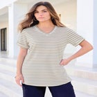 Plus Size Slub V-Neck Boyfriend Tunic Top image number null