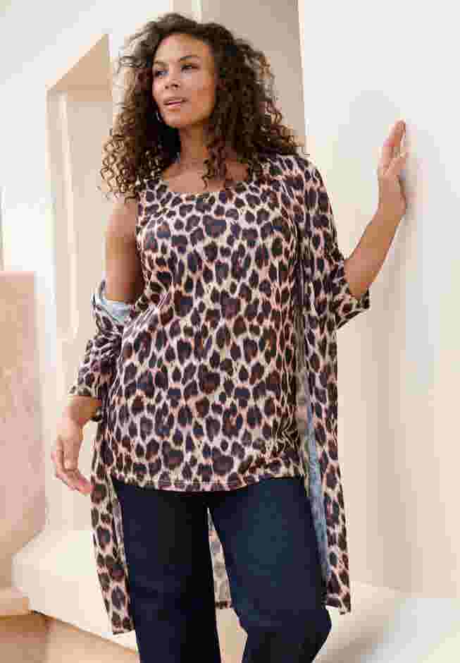 Printed Duster Cardigan & Tank Set image number 2