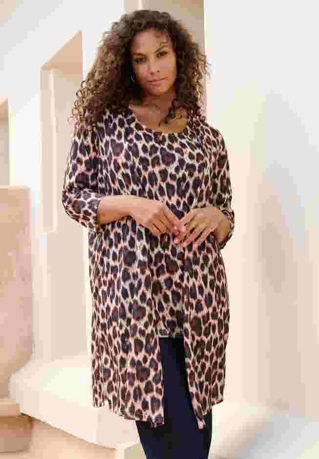 Printed Duster Cardigan & Tank Set image number 0