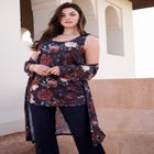 Printed Duster Cardigan & Tank Set image number null