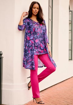 Printed Duster Cardigan & Tank Set