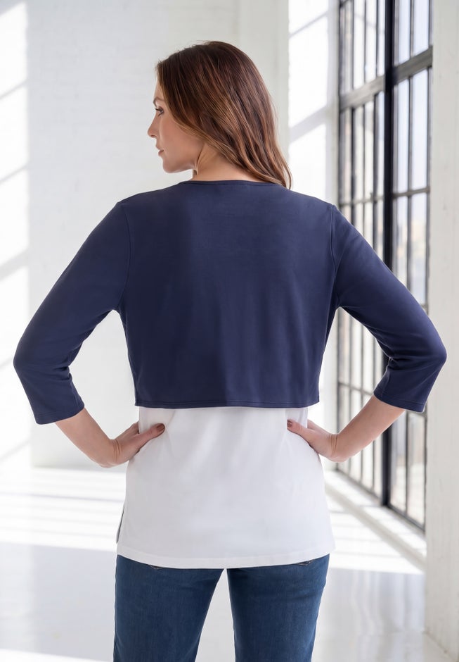 Bolero Cardigan with Three Quarter Sleeves image number 1