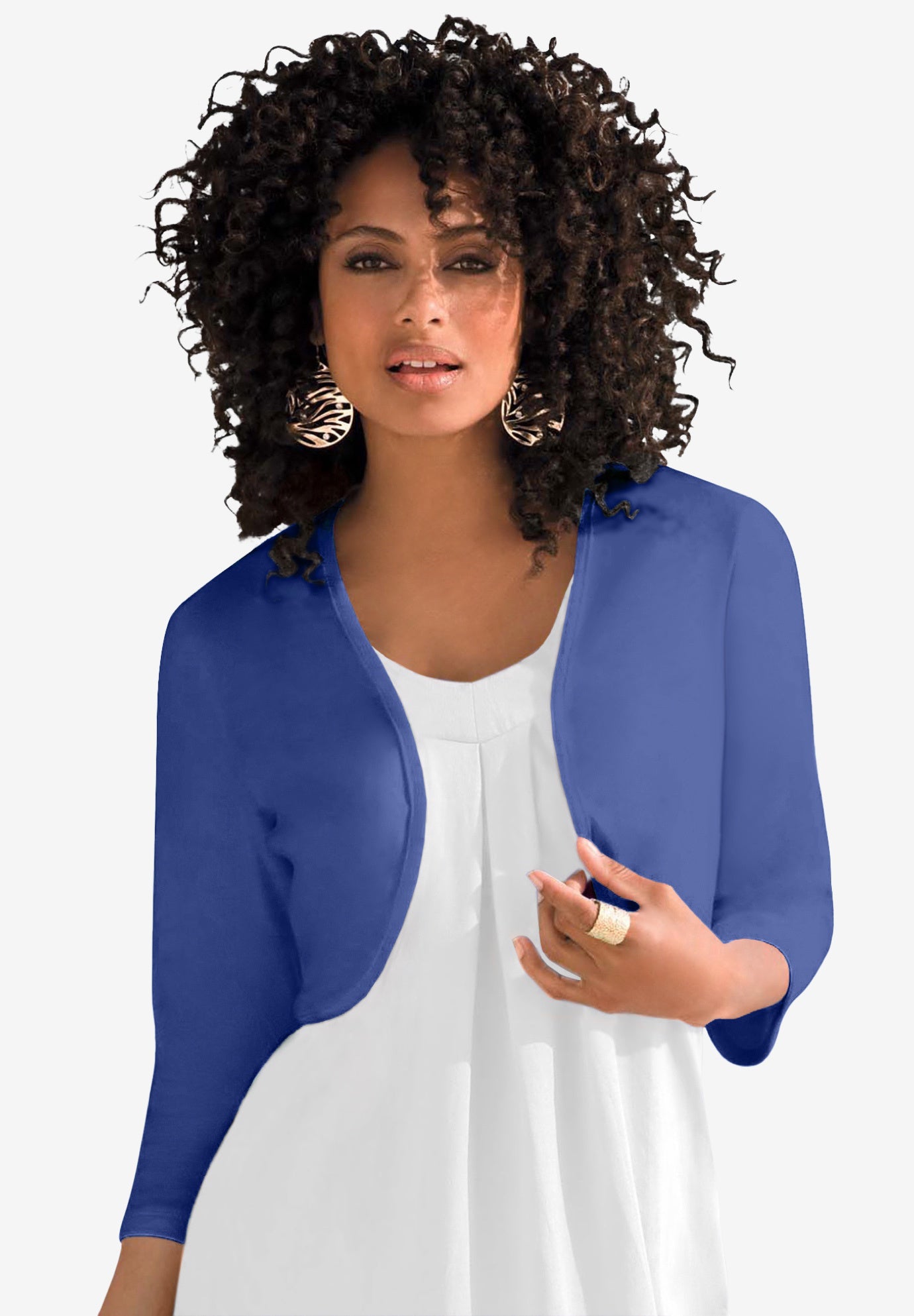 Bolero Cardigan with Three Quarter Sleeves image number 0