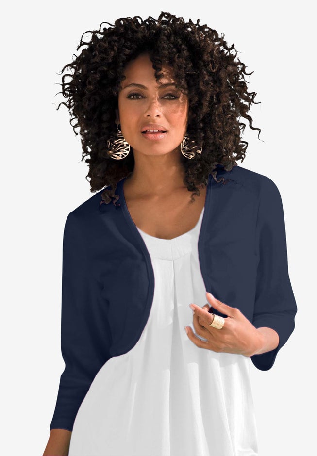 Bolero Cardigan with Three Quarter Sleeves image number 0