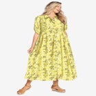 Roll-Tab Sleeve Crinkle Shirtdress image number null