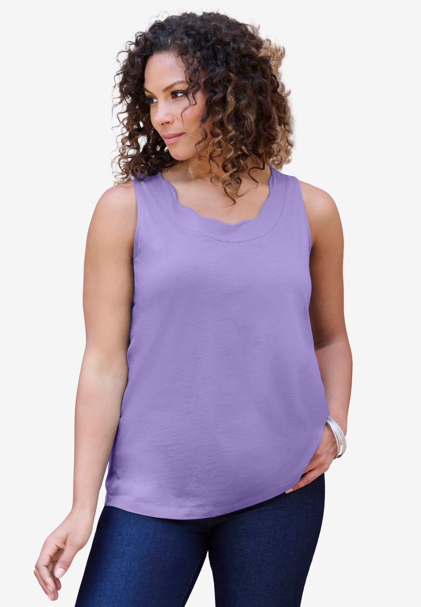 Scalloped Cardigan and Tank Set image number 1