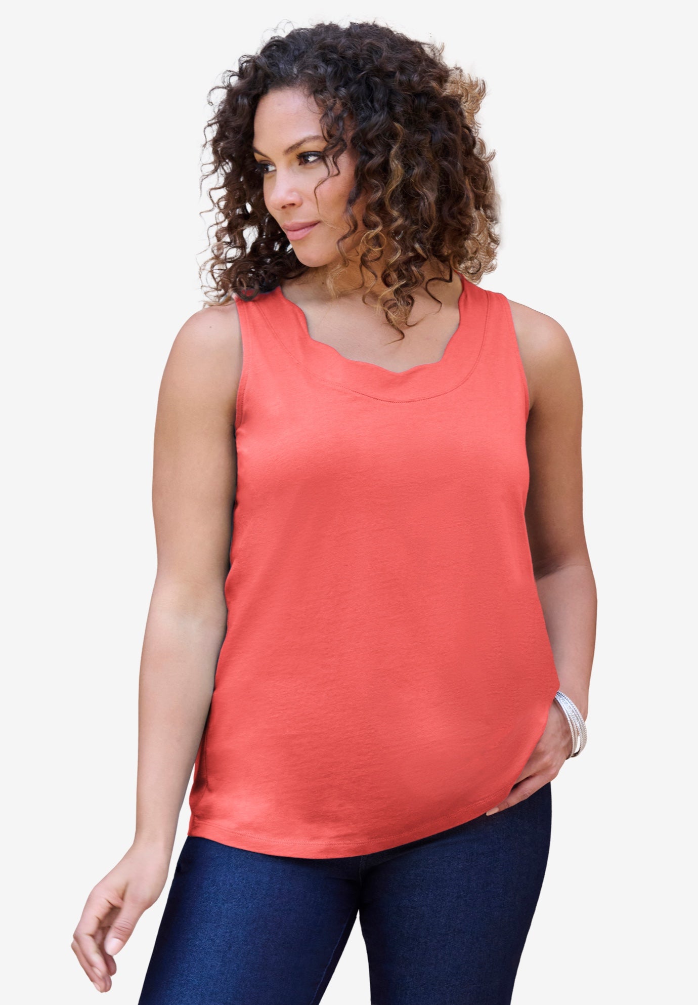 Scalloped Cardigan and Tank Set image number 2