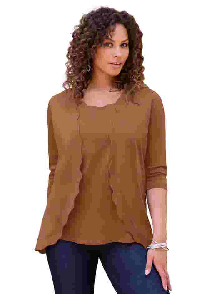 Scalloped Cardigan and Tank Set image number 0