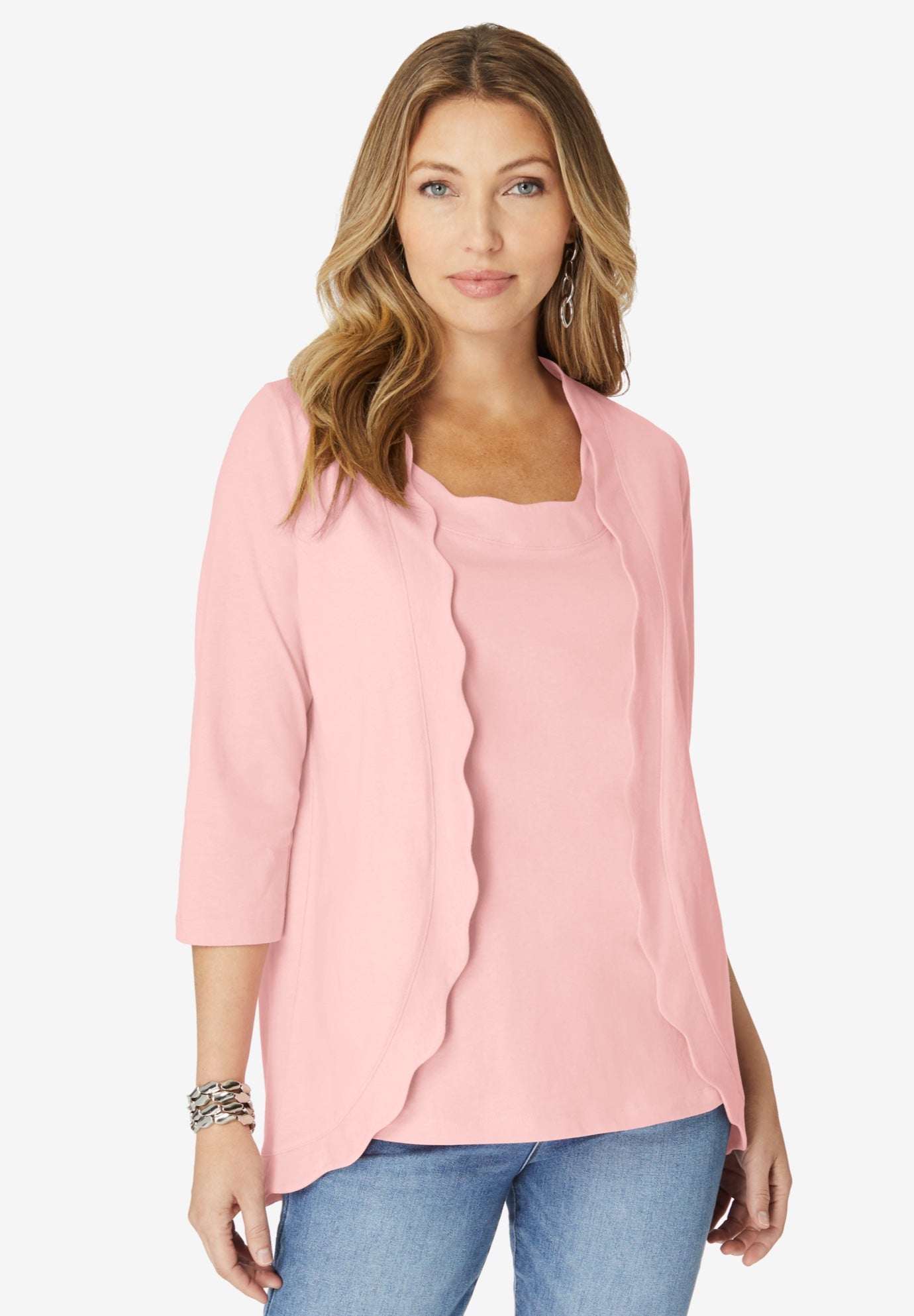 Scalloped Cardigan and Tank Set image number 0