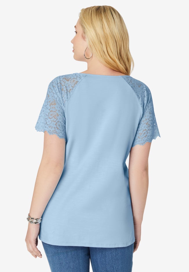 Lace-Detailed Tee image number 1