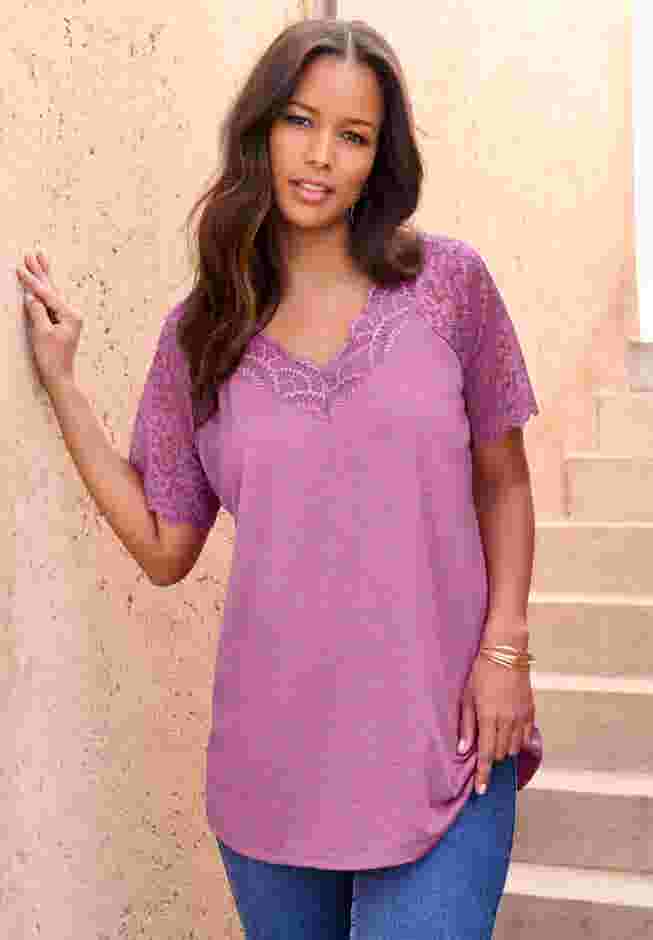 Lace-Detailed Tee image number 4