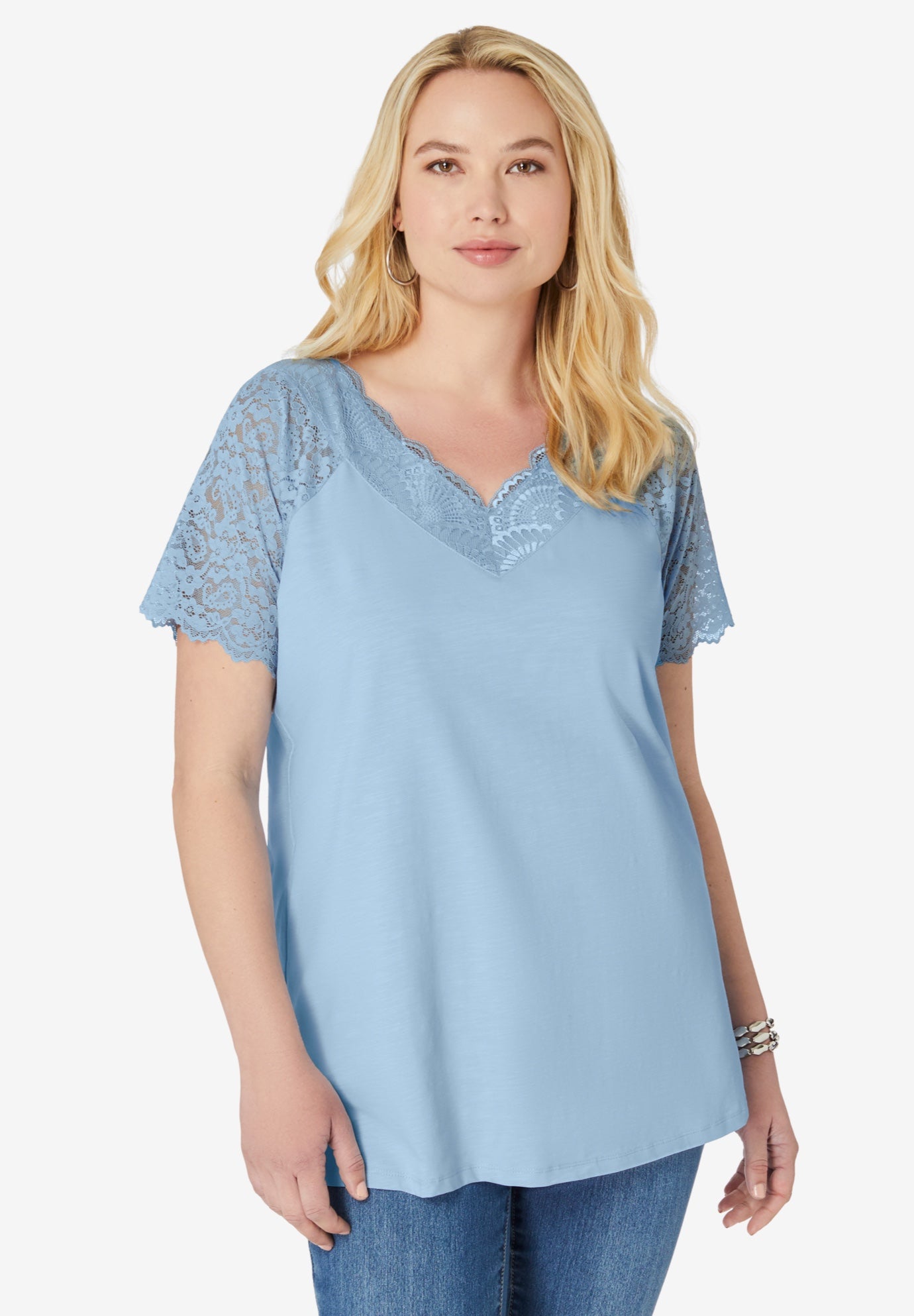 Lace-Detailed Tee image number 0