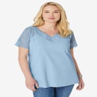 Lace-Detailed Tee image number null