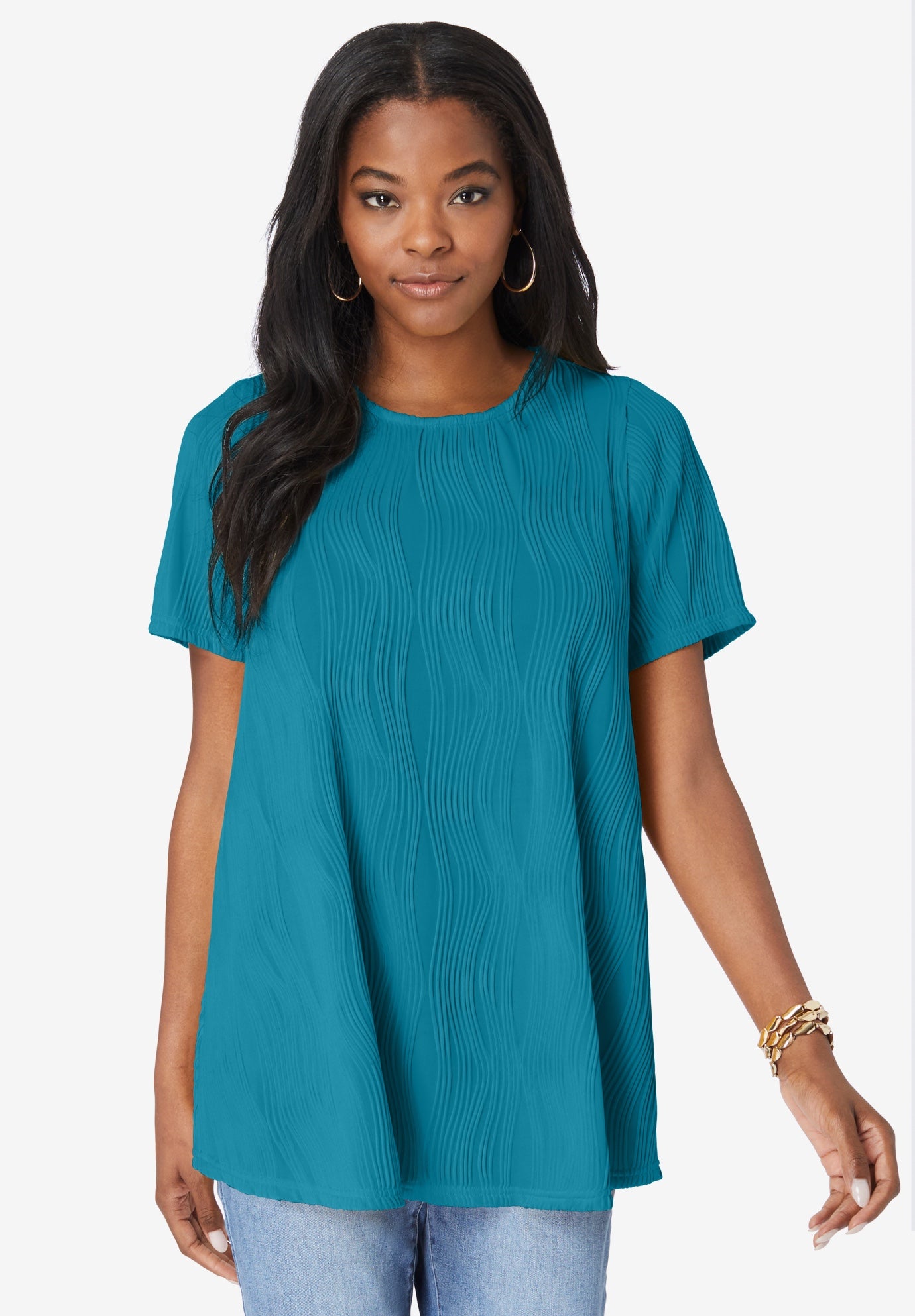 Textured Knit Swing Tee image number 0