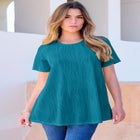 Textured Knit Swing Tee image number null