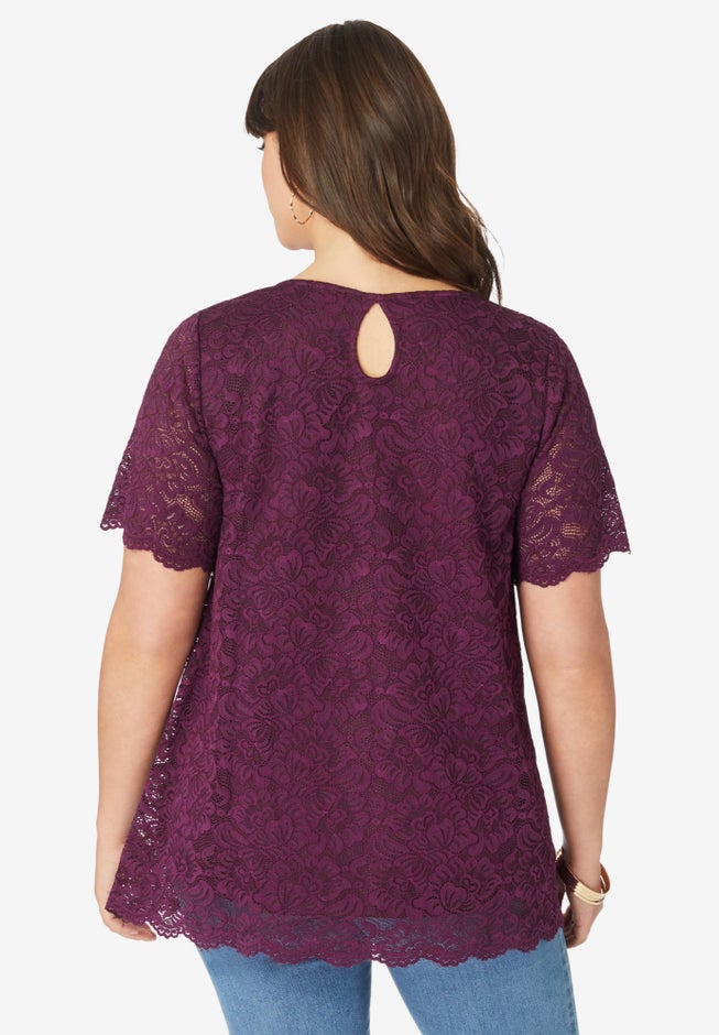 Allover Lace Swing Tee image number 1