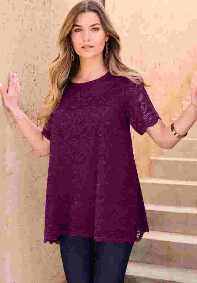 Allover Lace Swing Tee image number 3