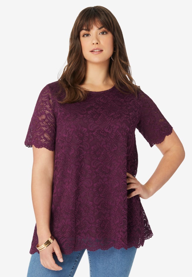 Allover Lace Swing Tee image number 1