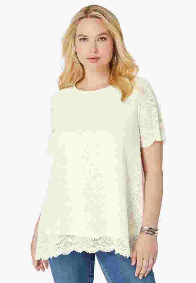 Allover Lace Swing Tee image number 0