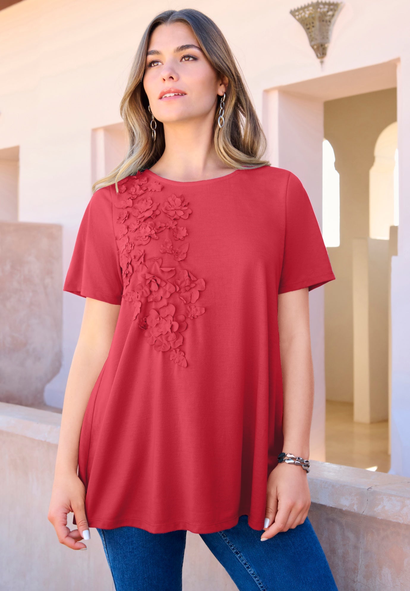 3-D Appliqued Swing Tee image number 0