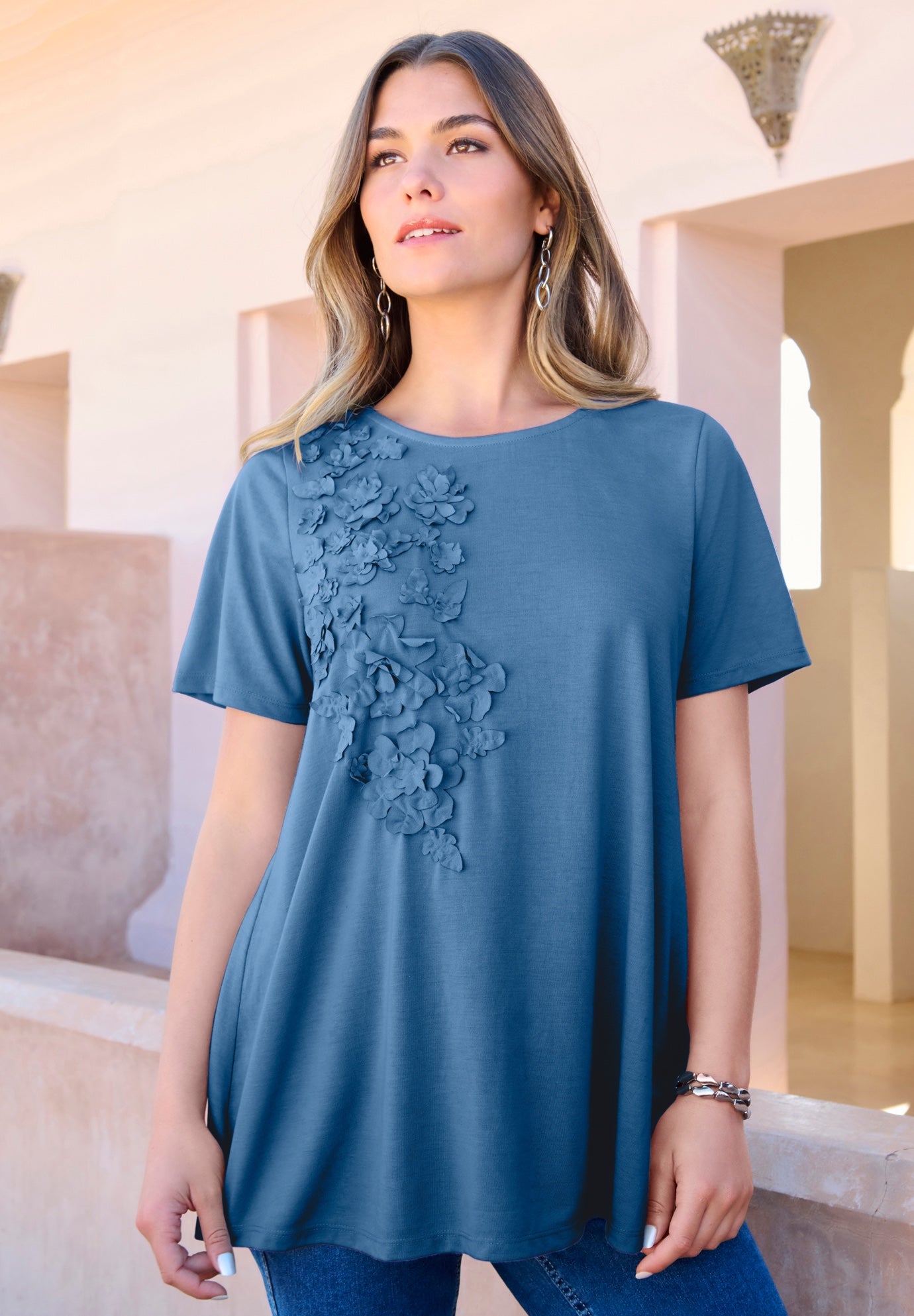 3-D Appliqued Swing Tee image number 0