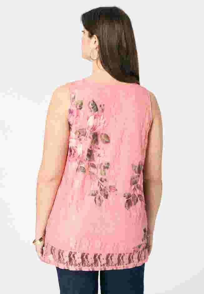 Printed Lace Tank image number 1