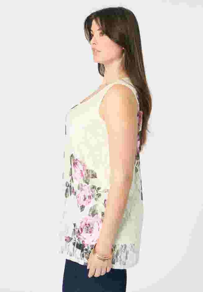 Printed Lace Tank image number 2