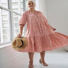 Tiered Cotton Midi Dress image number null