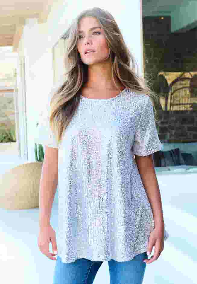 Sequined Swing Tee image number 3