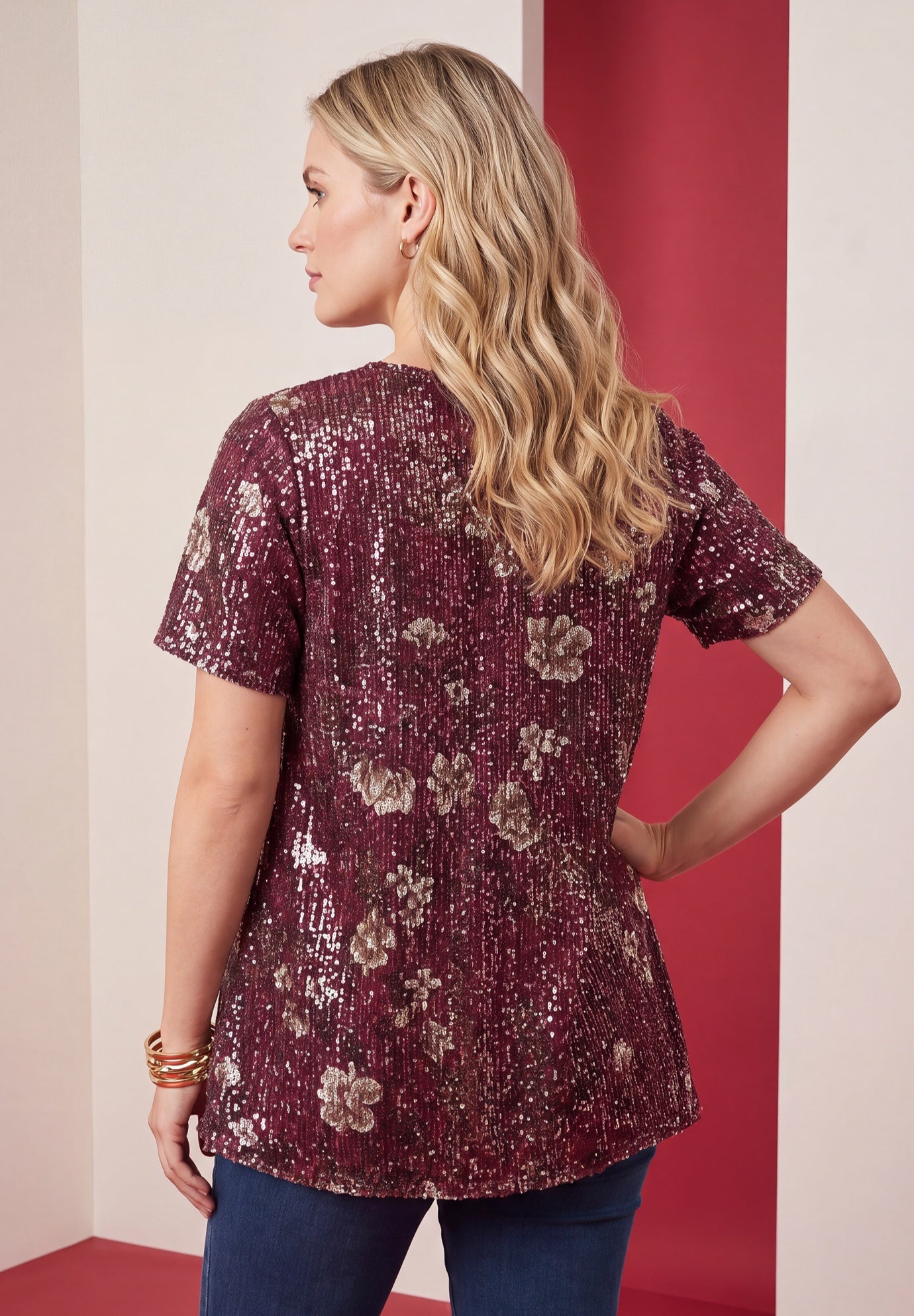 Plus Size Sequin Swing Tee image number 1