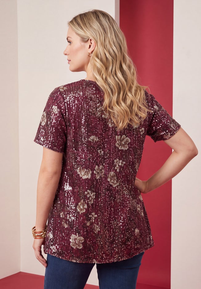 Plus Size Sequin Swing Tee image number 1