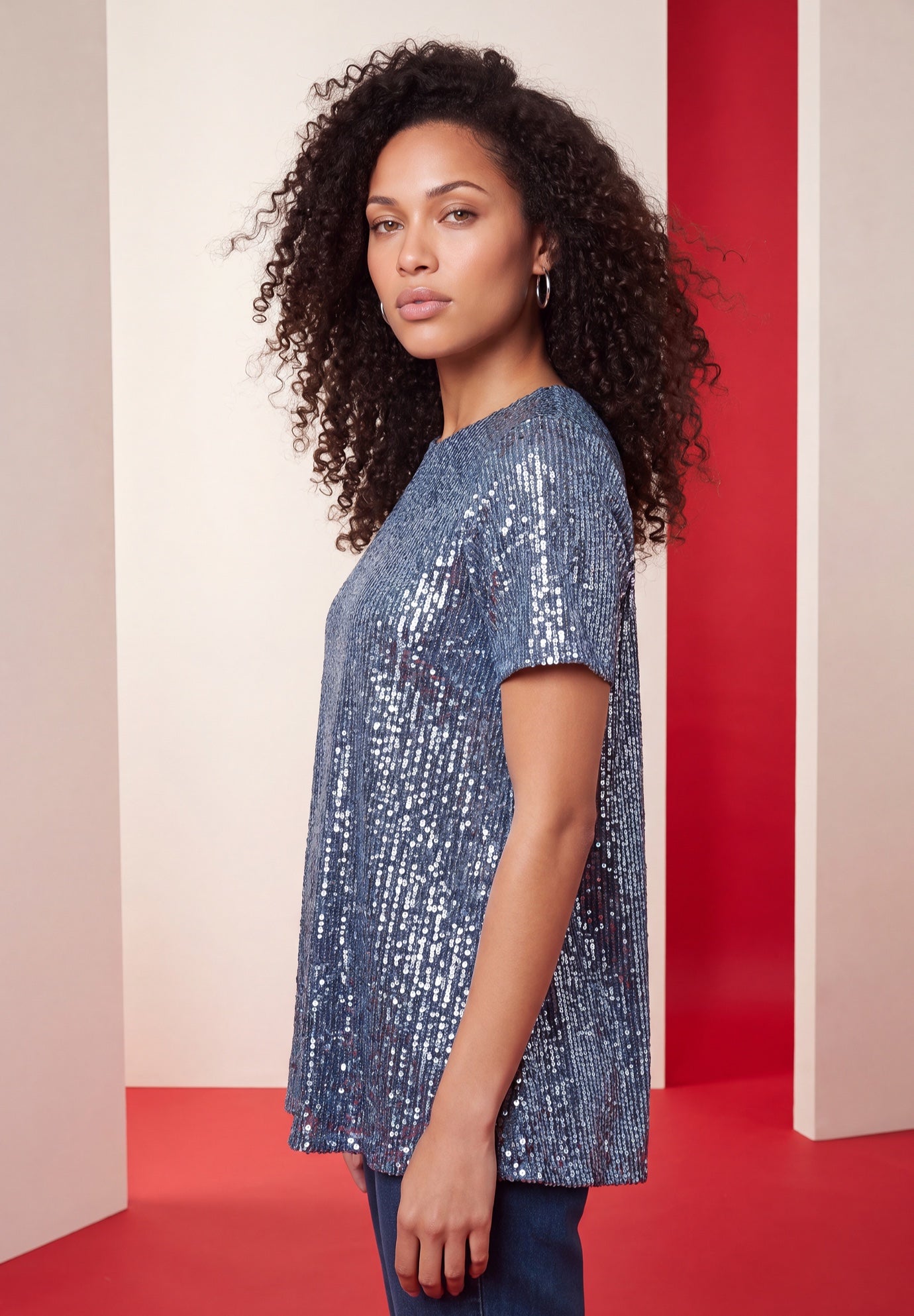 Plus Size Sequin Swing Tee image number 2