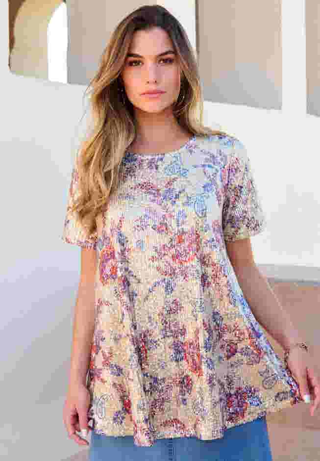 Sequined Swing Tee image number 0