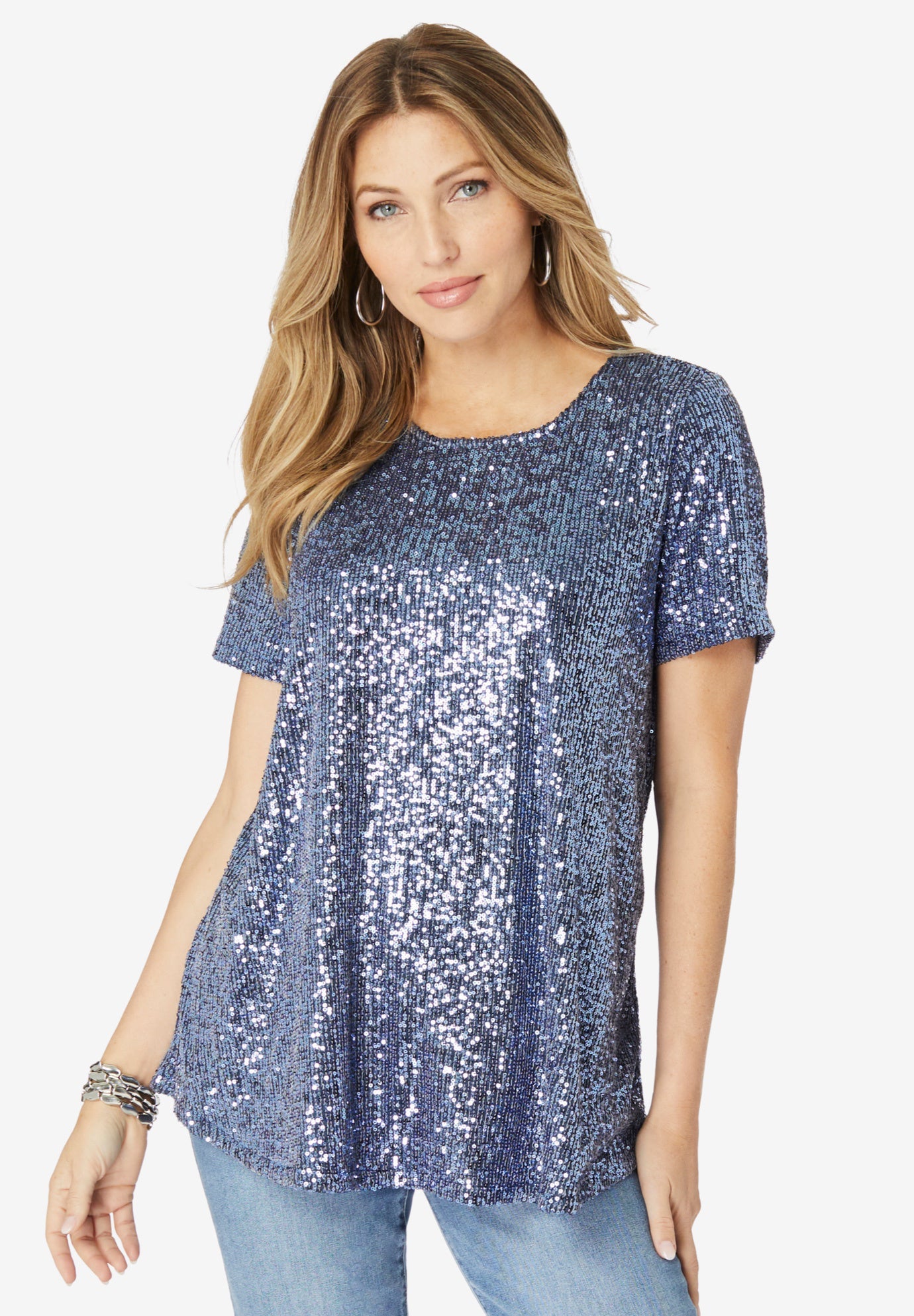 Plus Size Sequin Swing Tee image number 0
