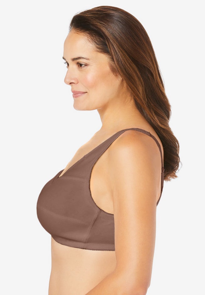 3-Pack Front-Close Cotton Wireless Bra image number 2