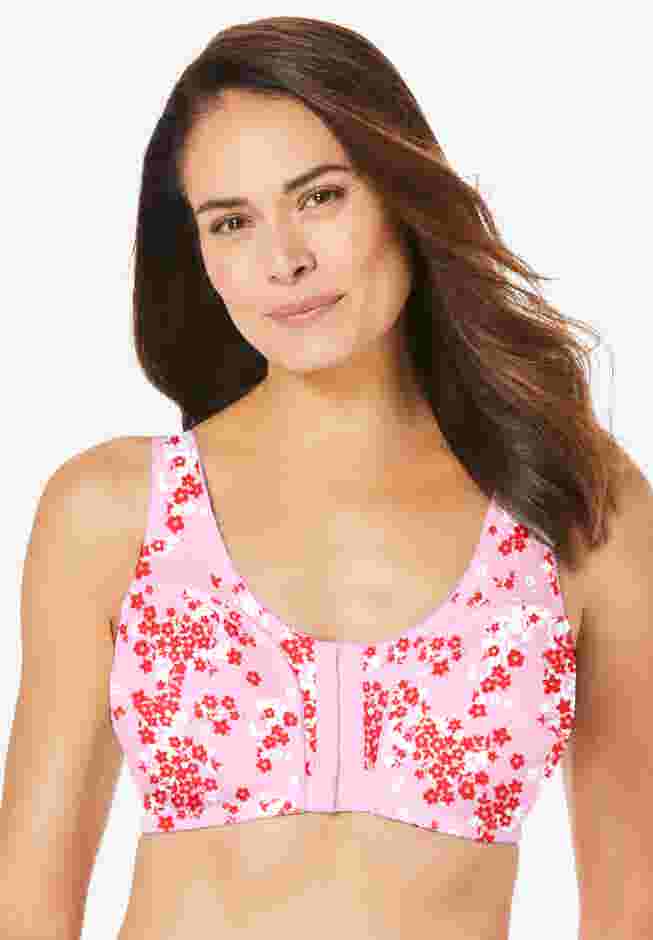 3-Pack Front-Close Cotton Wireless Bra image number 3