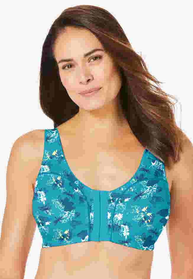 3-Pack Front-Close Cotton Wireless Bra image number 3