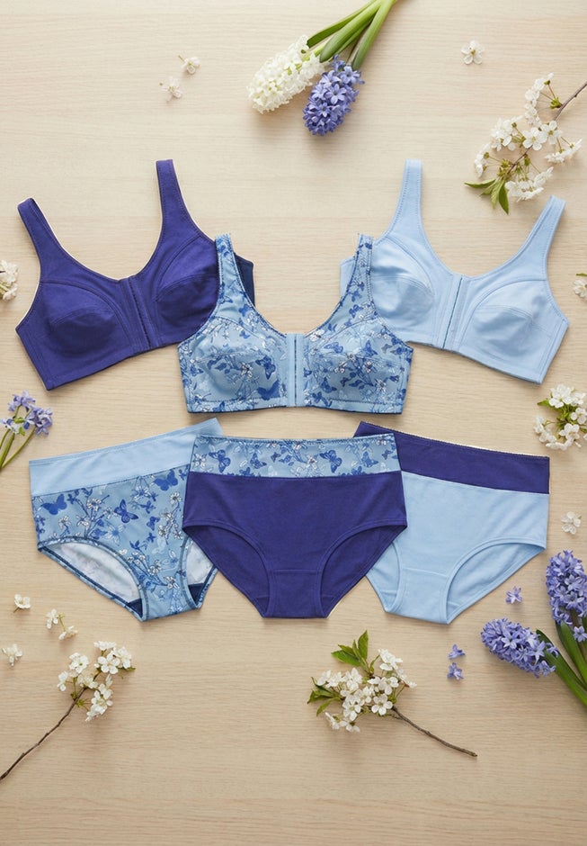 3-Pack Front-Close Cotton Wireless Bra image number 4