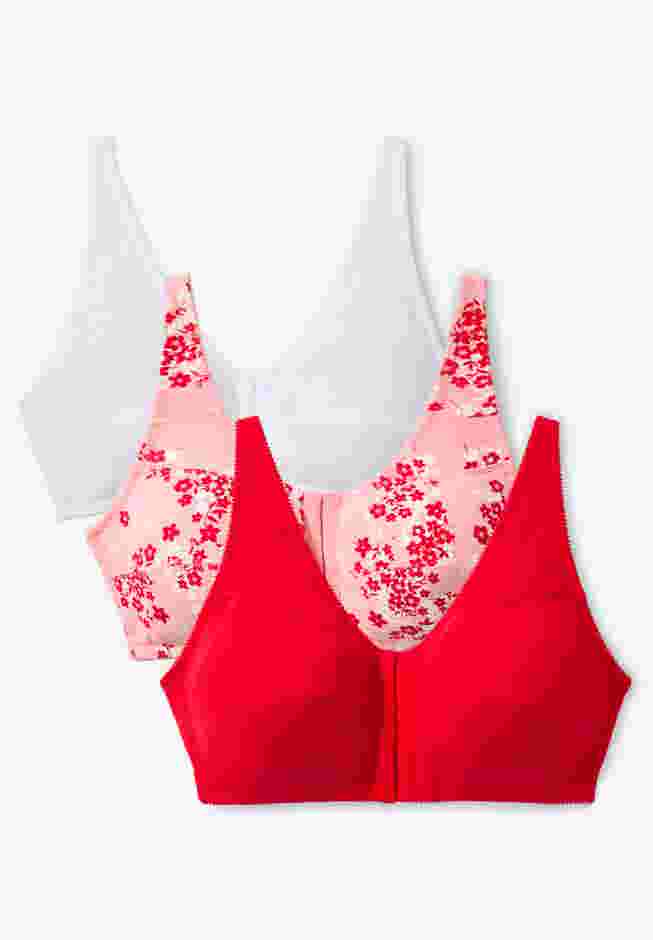 3-Pack Front-Close Cotton Wireless Bra image number 0