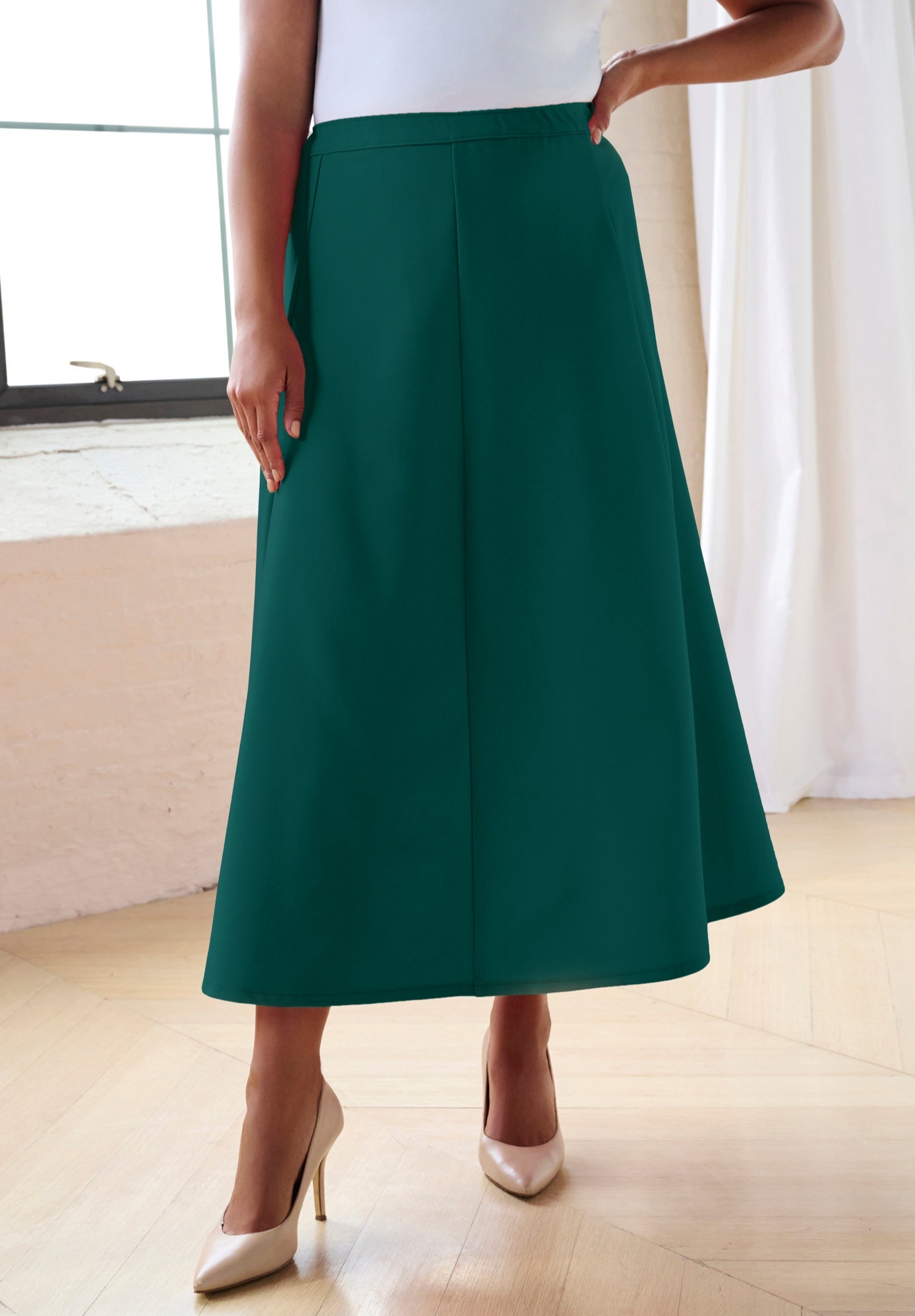 Plus Size Bend Over&reg; A Line Skirt image number 3