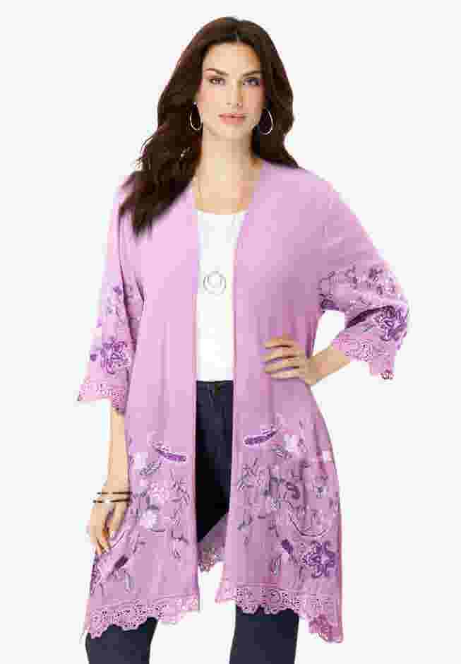 Floral Embroidered Kimono image number 0