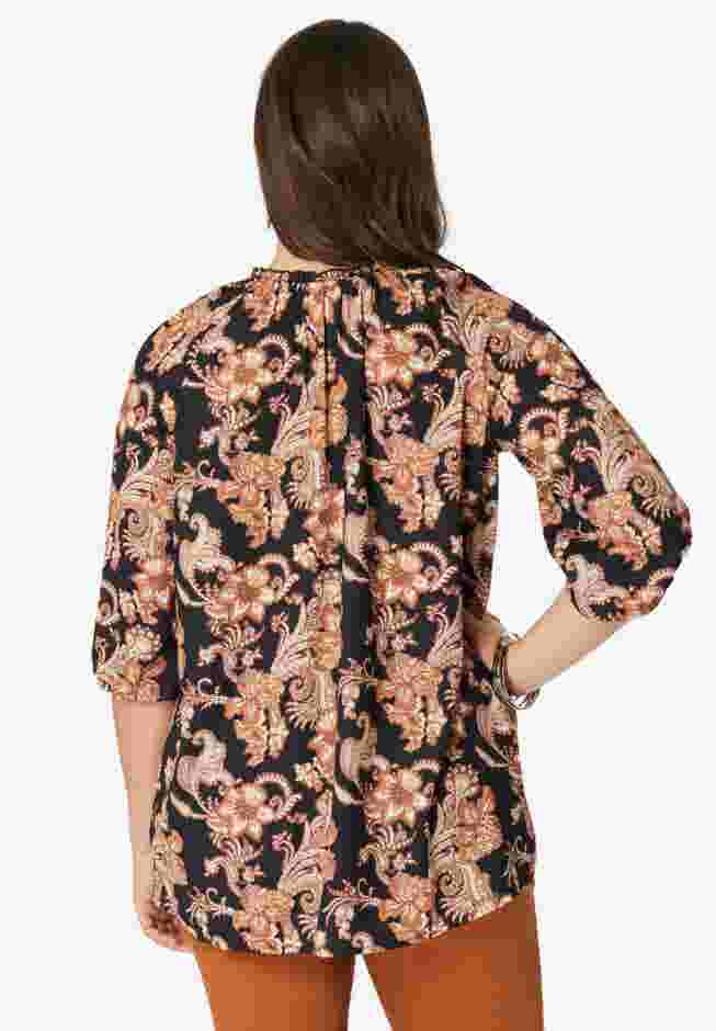 Ruffle Neck Boho Blouse. image number 1